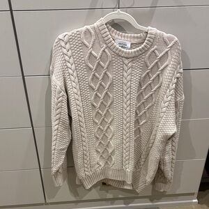 Aritzia Cream Cable Knit Sweater